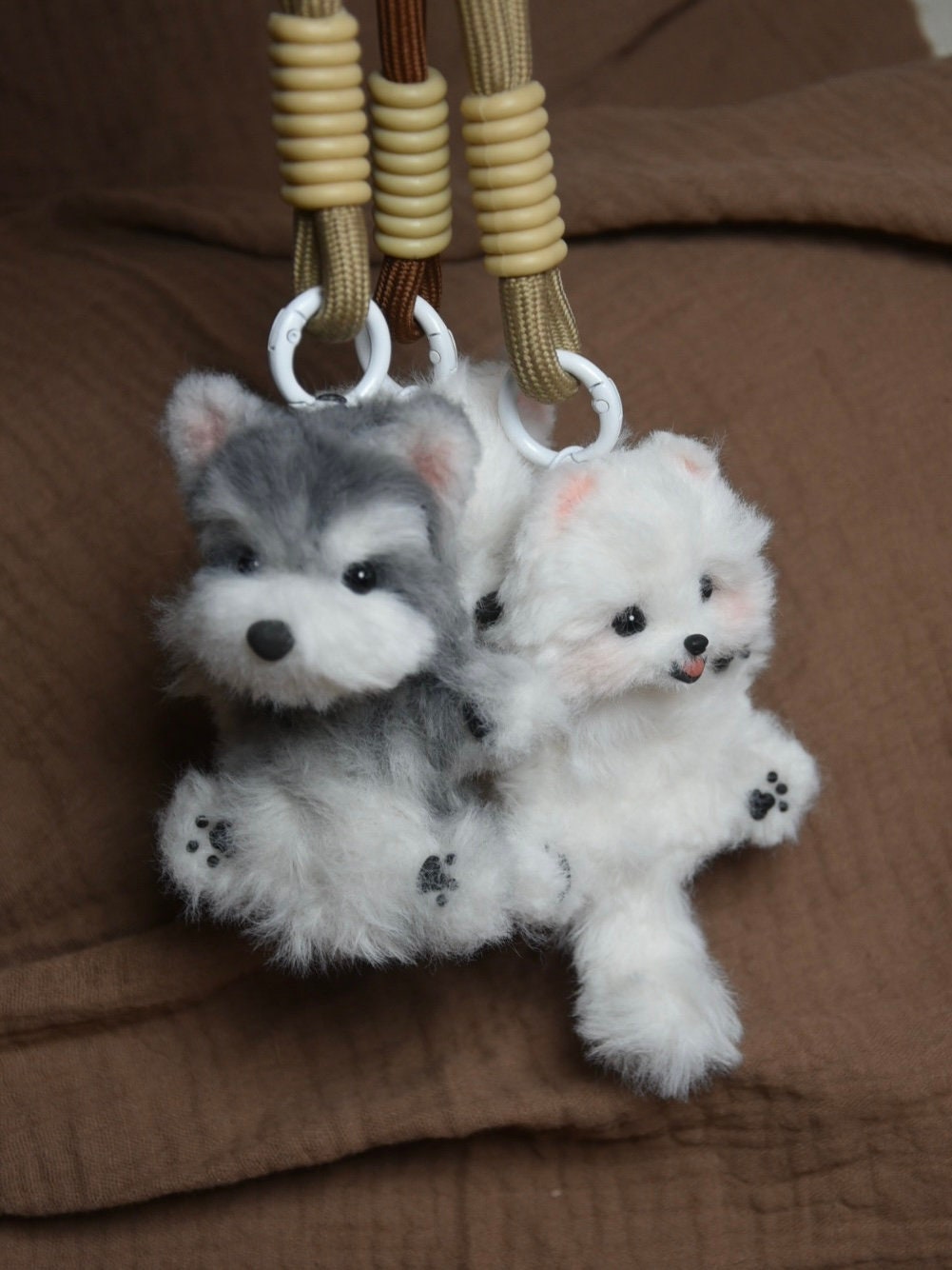 Dog Pendant Pomeranian spitz Realistic Posable Doll Pet Keychain Unique Miniature Pet Plush dollhouse Custom Pet Replica Schnauzer