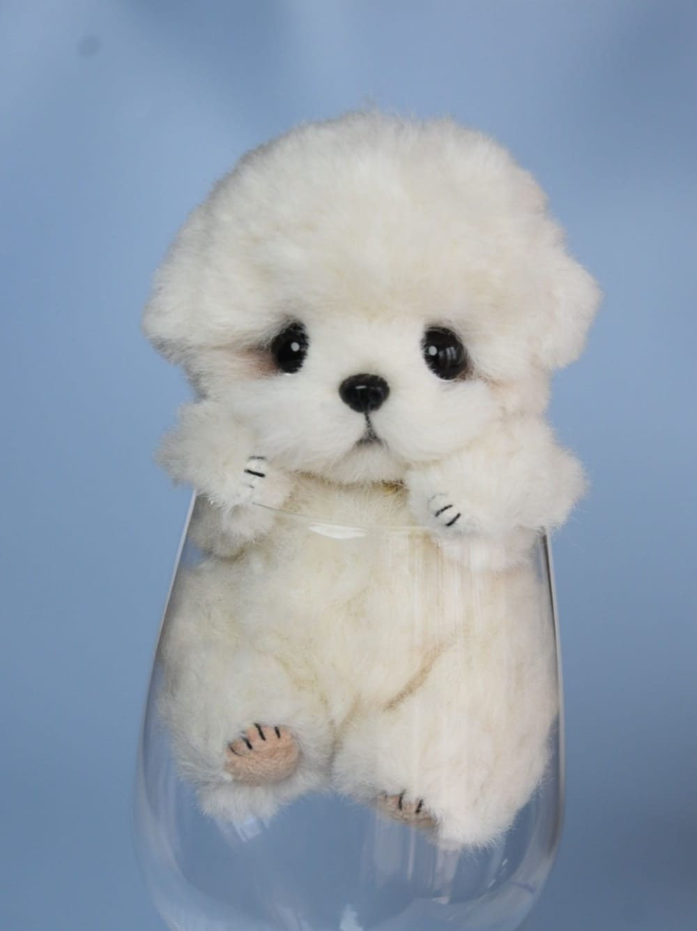 Realistic Handmade White Poodle Toy