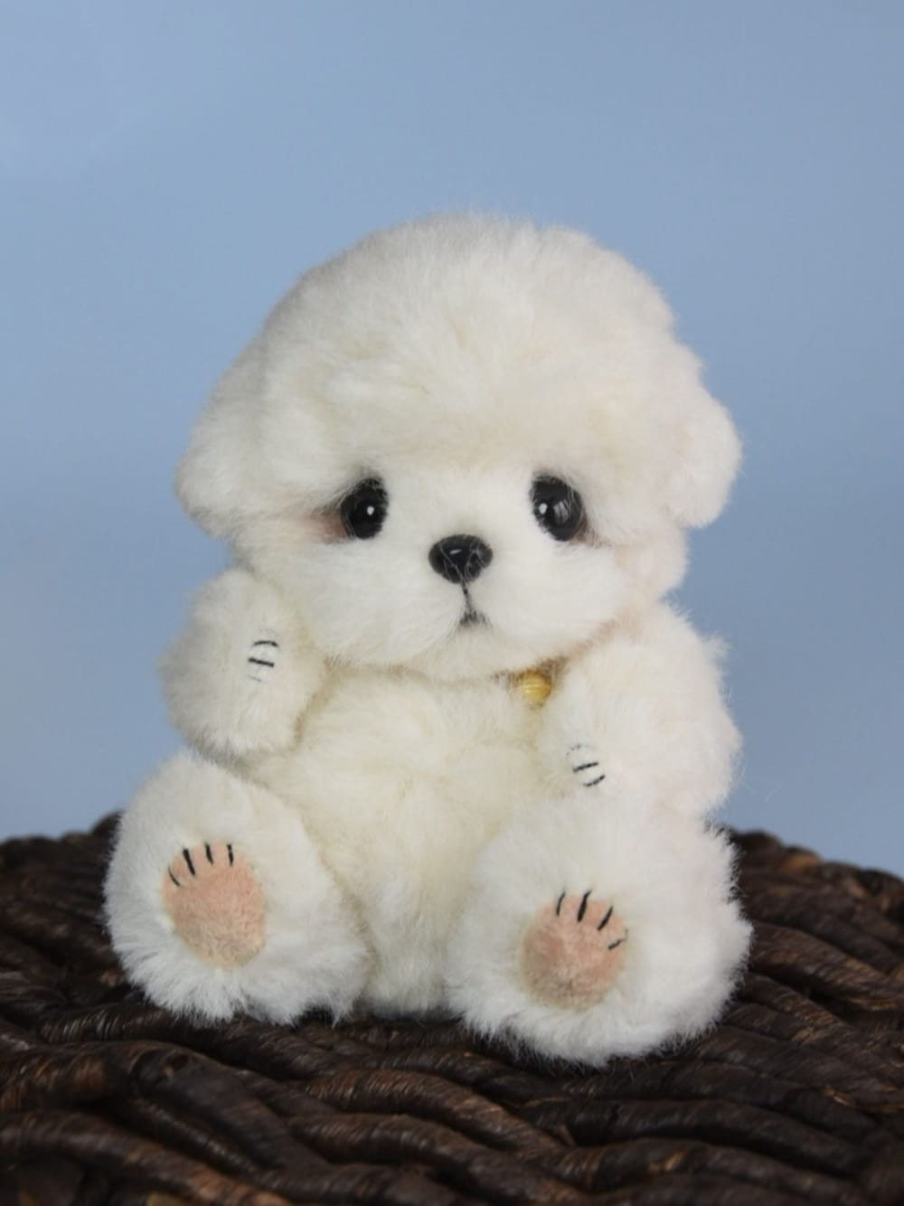 Realistic Handmade White Poodle Toy