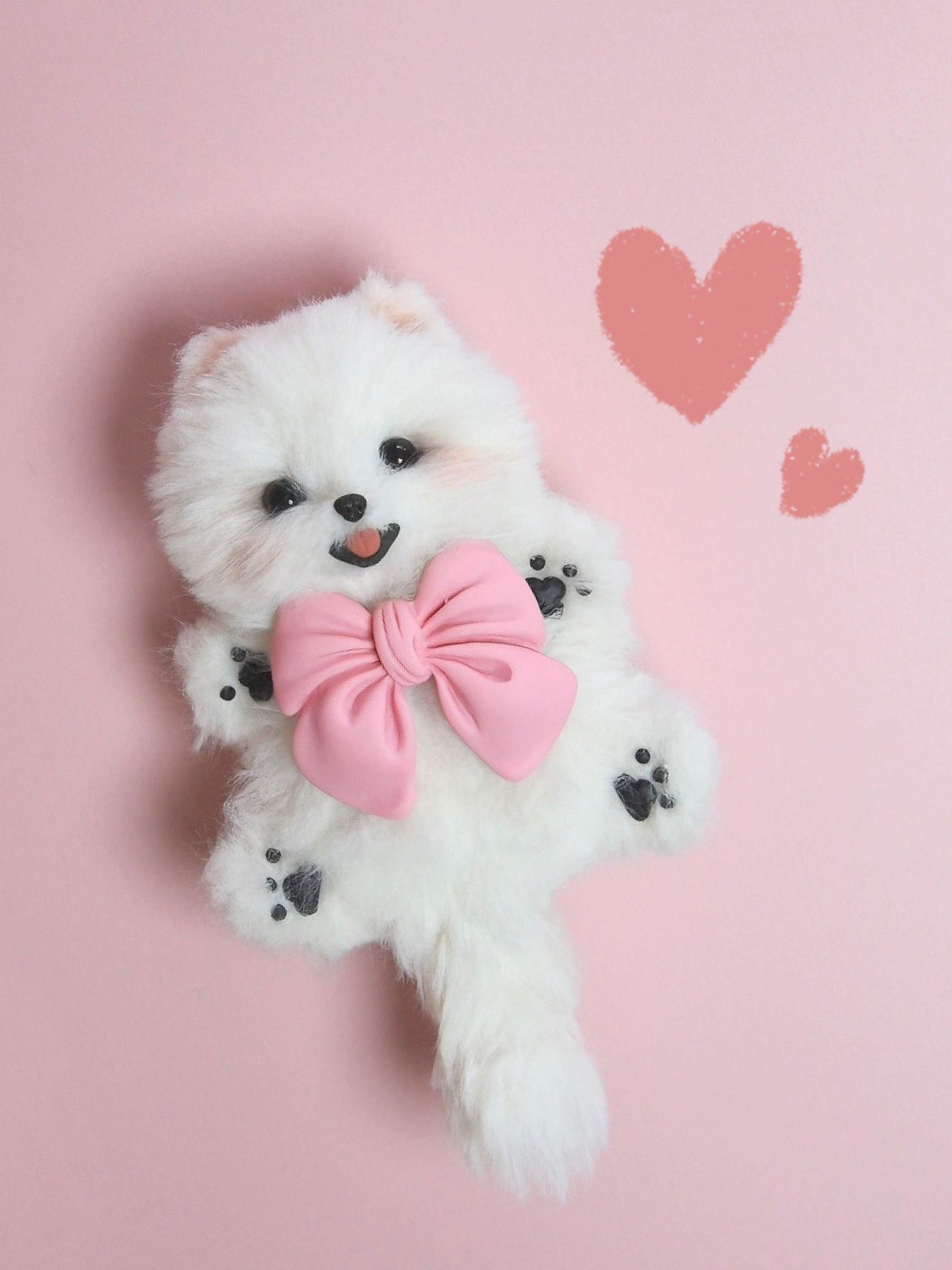 Peluche de Pomerania en miniatura, juguete de apoyo emocional, miniatura de perro, juguetes para casa de muñecas Blythe OB11/Barbie/BJD, llavero de perro, mascota realista de peluche - 1
