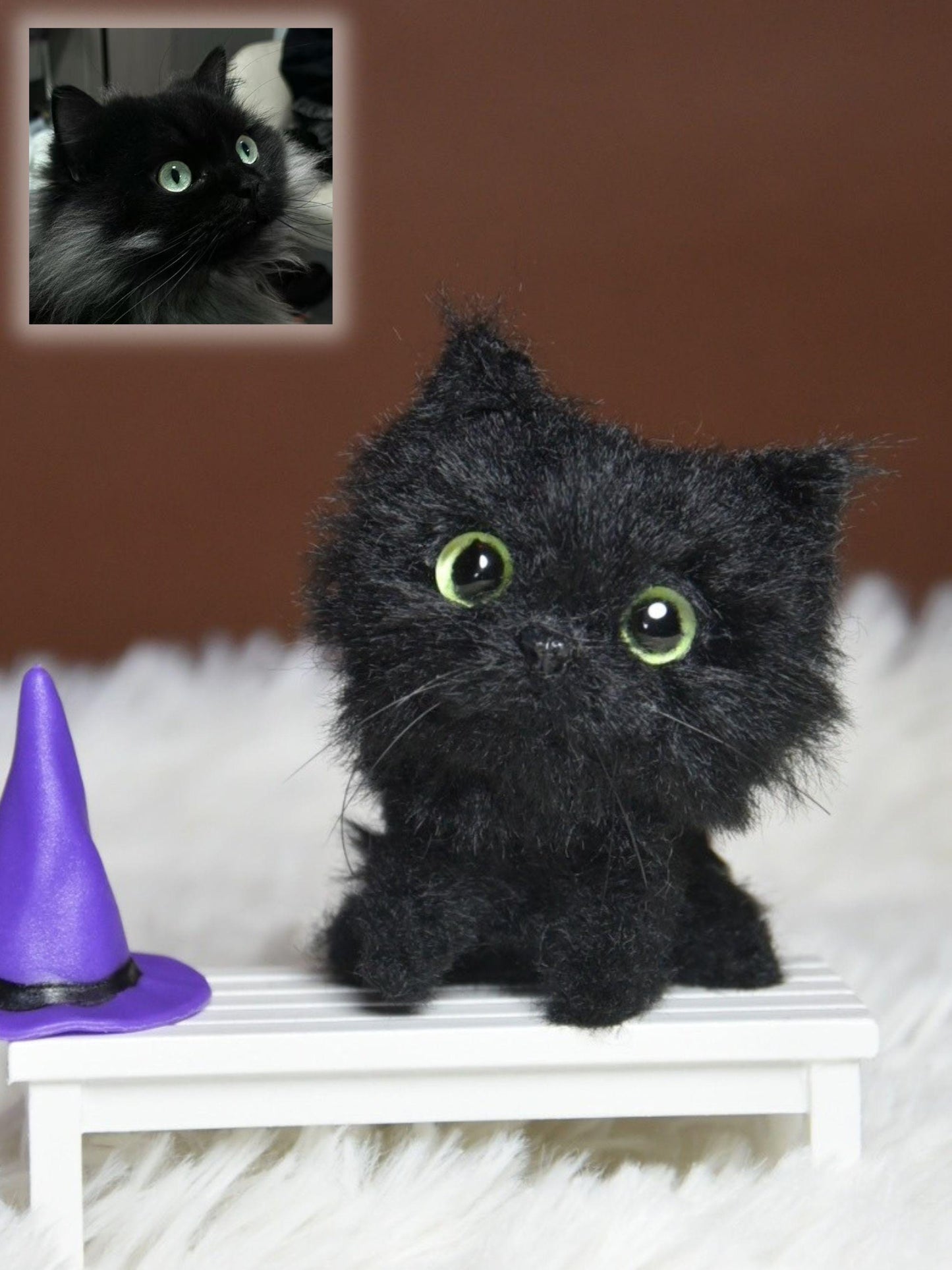 Custom Pet Replica Cat Plush,Miniature Cat Toys,Photo of pet into stuffed animal,Handmade Pipe Cleaner Dollhouse Cat,Personalized Pet Plush