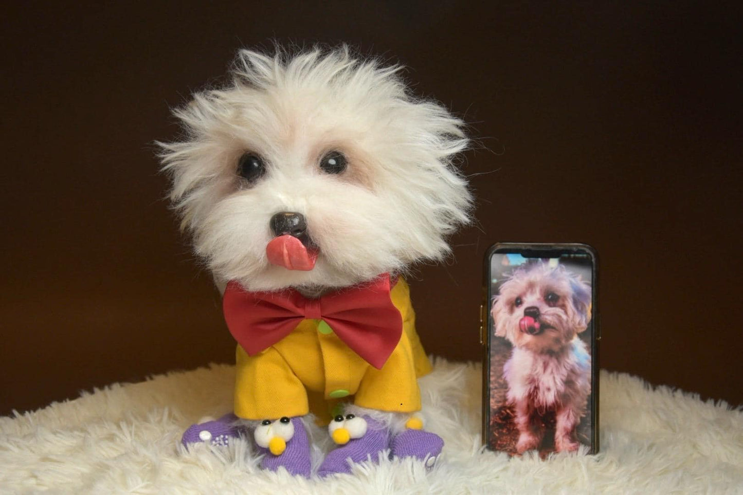 Custom Pet Replica cat Plush,Photo of pet into custom stuffed animal,Handmade Pipe Cleaner Dollhouse Dog,Personalized Pet Plush Pet Memorial-1