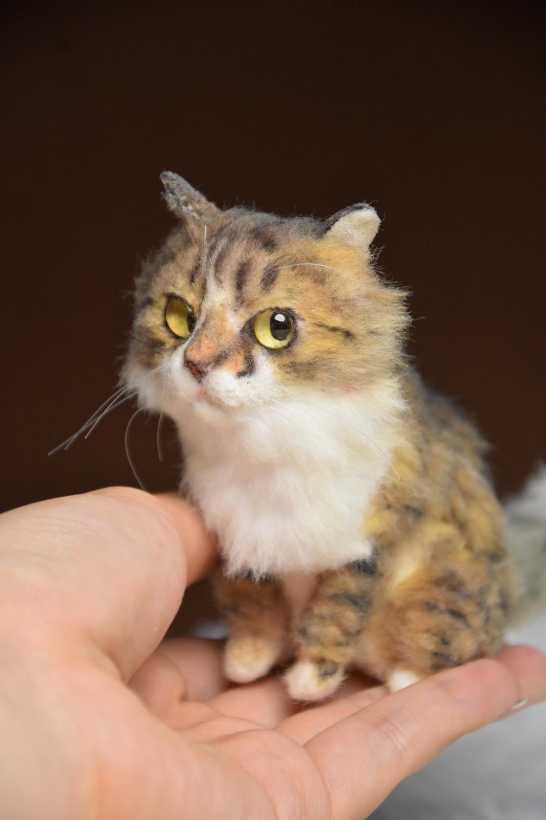Custom Pet Replica cat Plush,Photo of pet into custom stuffed animal,Handmade Pipe Cleaner Dollhouse Dog,Personalized Pet Plush Pet Memorial-1