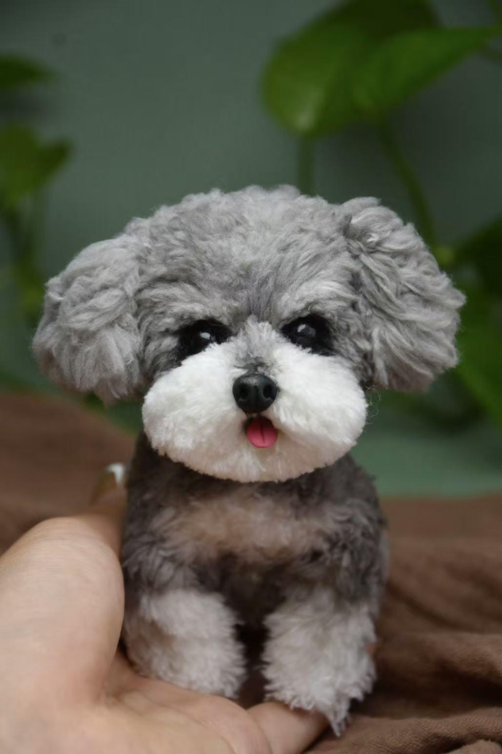 Custom Pet Replica Dog Plush,Photo of pet into custom stuffed animal,Handmade Pipe Cleaner Dollhouse Dog,Personalized Pet Plush Pet Memorial