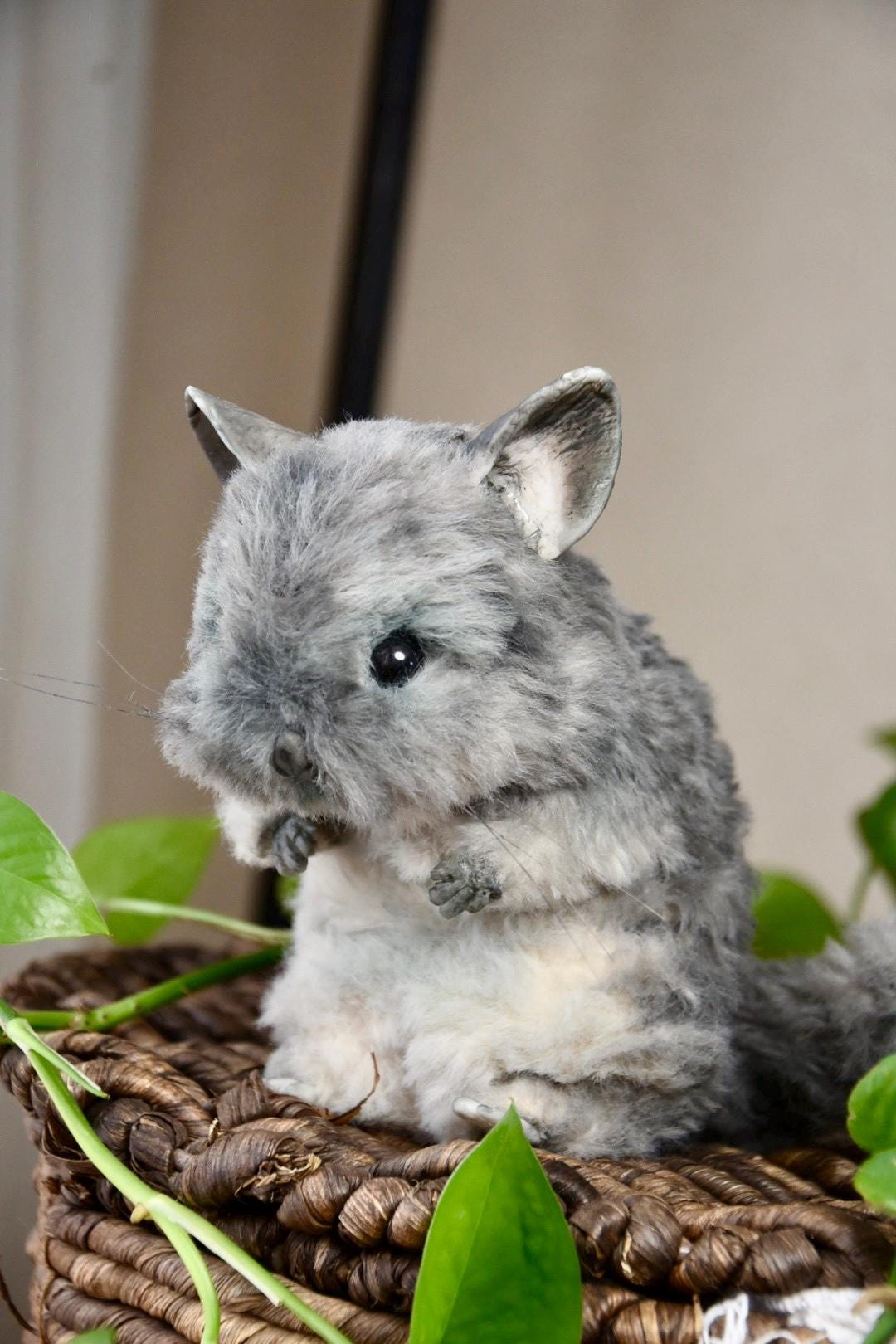 Custom Pet Replica, Chinchilla plush,Photo of pet into custom stuffed animal,Handmade Pipe Cleaner Dollhouse Dog,Personalized Pet Plush