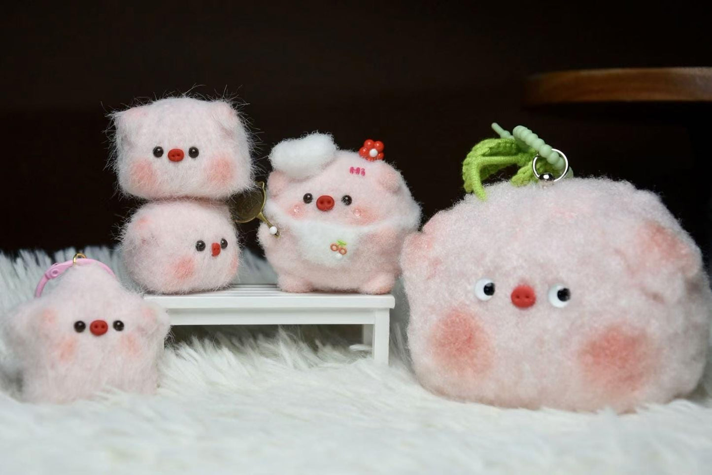Piggy Family, crochet pig, Valentine’s pig,pocket size mini toy,cute soft plushies,baby stuff, tiny,keychain,bag charm, car decor, Christmas