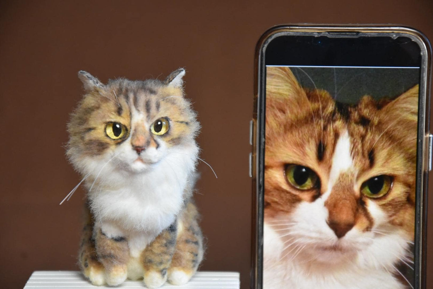Custom Pet Replica cat Plush,Photo of pet into custom stuffed animal,Handmade Pipe Cleaner Dollhouse Dog,Personalized Pet Plush Pet Memorial-1