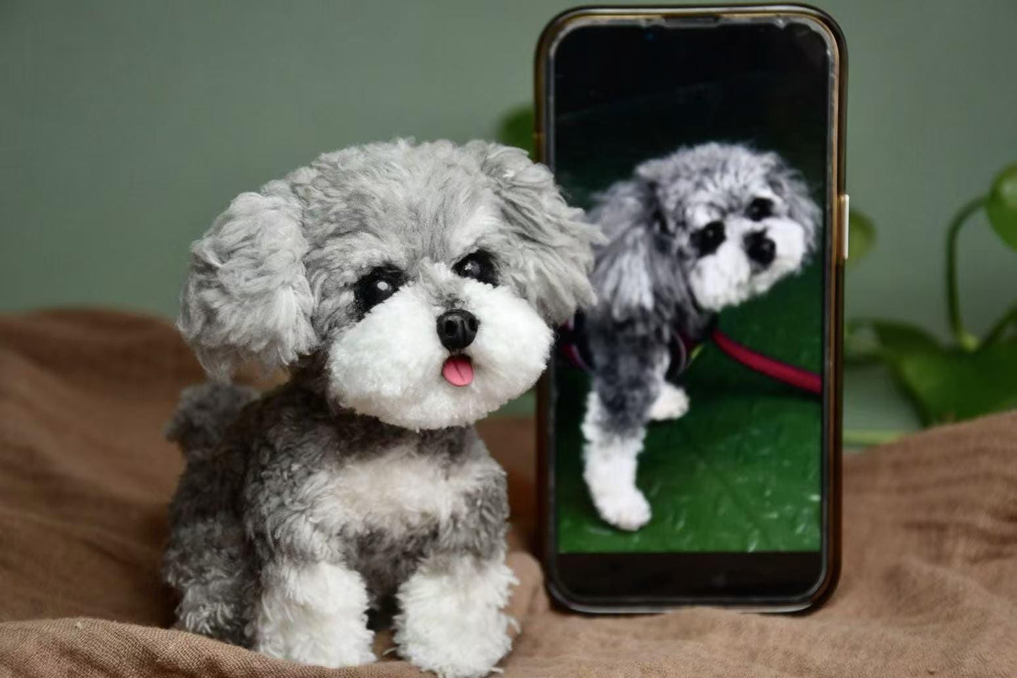 Custom Pet Replica Dog Plush,Photo of pet into custom stuffed animal,Handmade Pipe Cleaner Dollhouse Dog,Personalized Pet Plush Pet Memorial