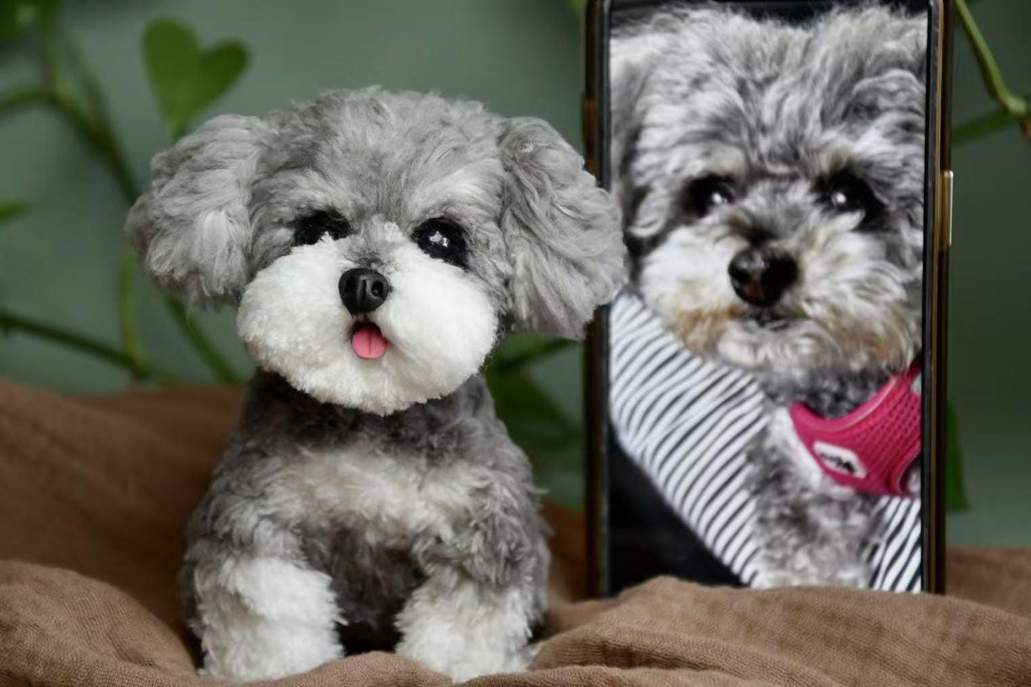 Custom Pet Replica Dog Plush,Photo of pet into custom stuffed animal,Handmade Pipe Cleaner Dollhouse Dog,Personalized Pet Plush Pet Memorial
