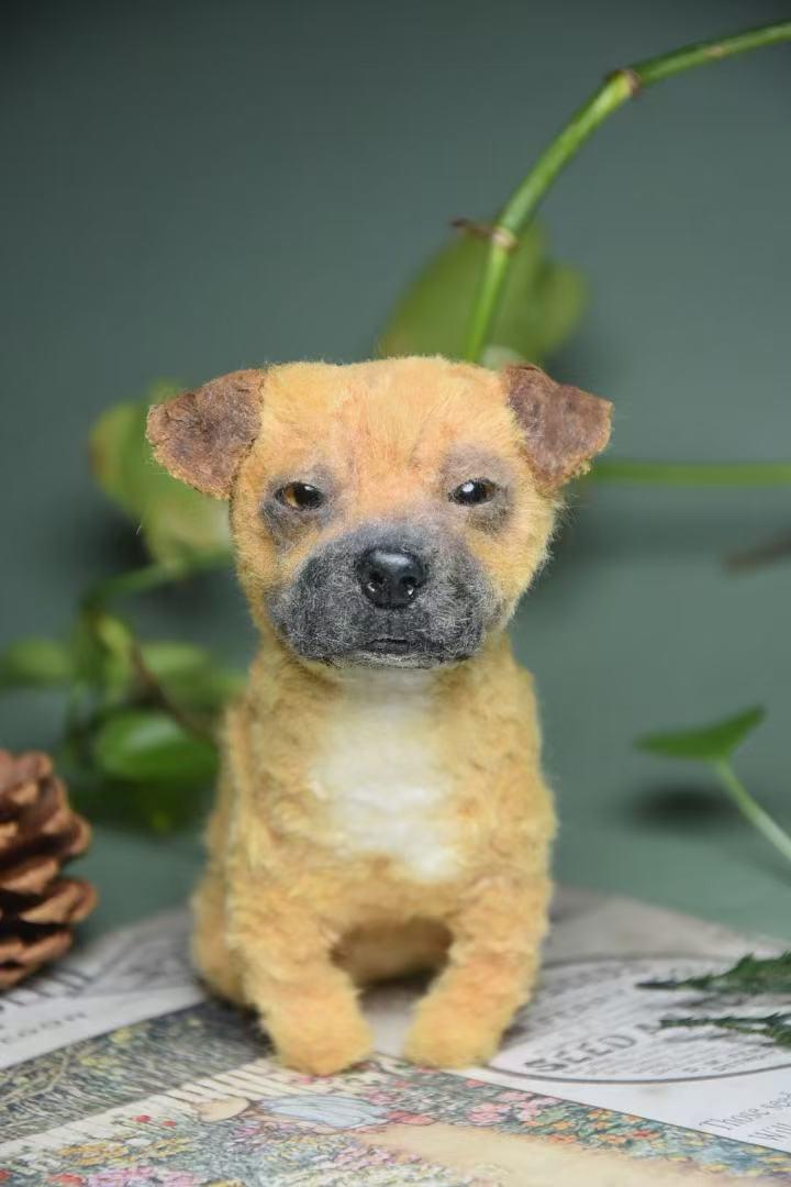 Custom Pet Replica Dog Plush,Photo of pet into custom stuffed animal,Handmade Pipe Cleaner Dollhouse Dog,Personalized Pet Plush Pet Memorial-6