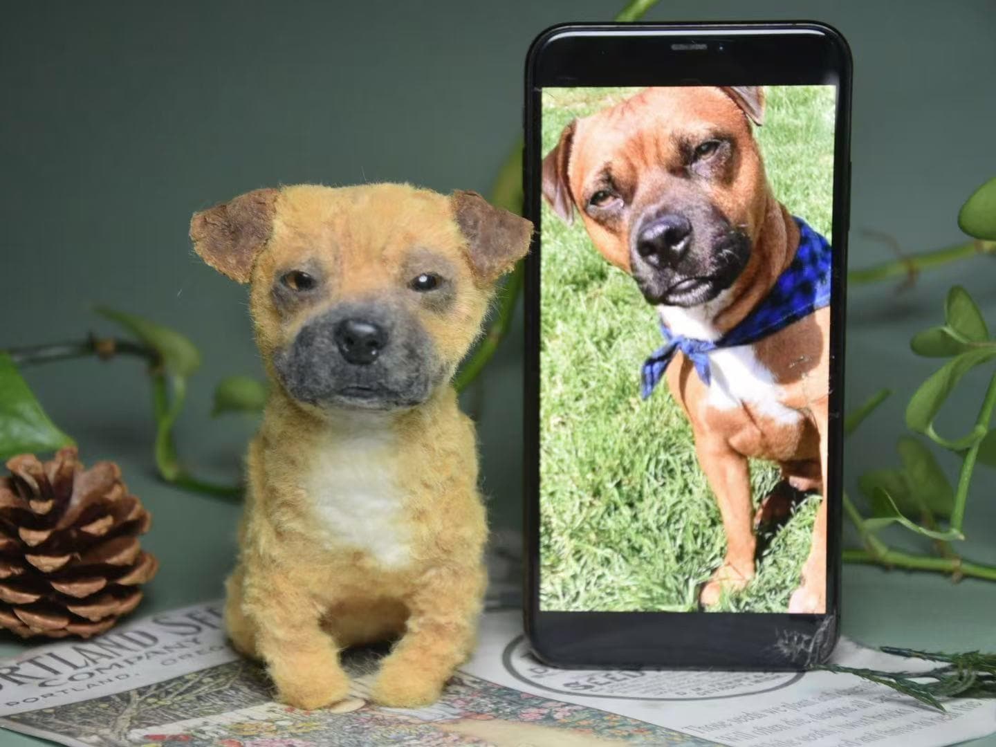Custom Pet Replica Dog Plush,Photo of pet into custom stuffed animal,Handmade Pipe Cleaner Dollhouse Dog,Personalized Pet Plush Pet Memorial-6