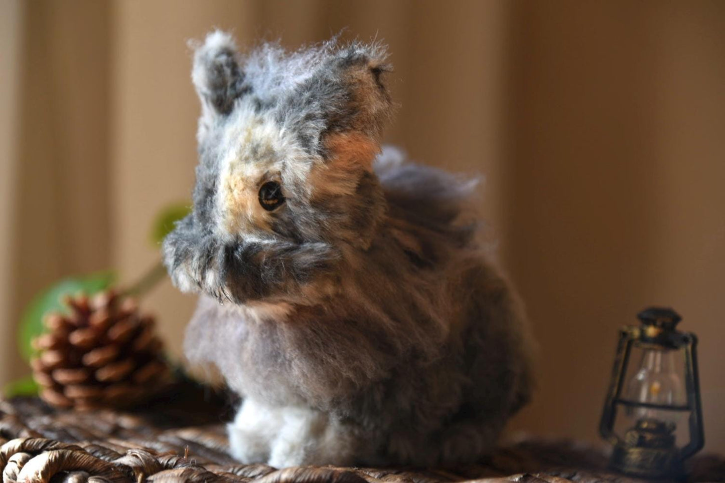 Custom Pet Replica, rabbit plush, Photo of pet into custom stuffed animal, Handmade Pipe Cleaner Dollhouse Dog , Personalized Pet Plush