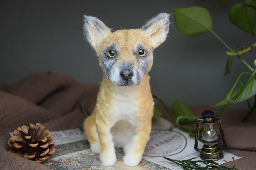 Custom Pet Replica Dog Plush,Photo of pet into custom stuffed animal,Handmade Pipe Cleaner Dollhouse Dog,Personalized Pet Plush Pet Memorial-8