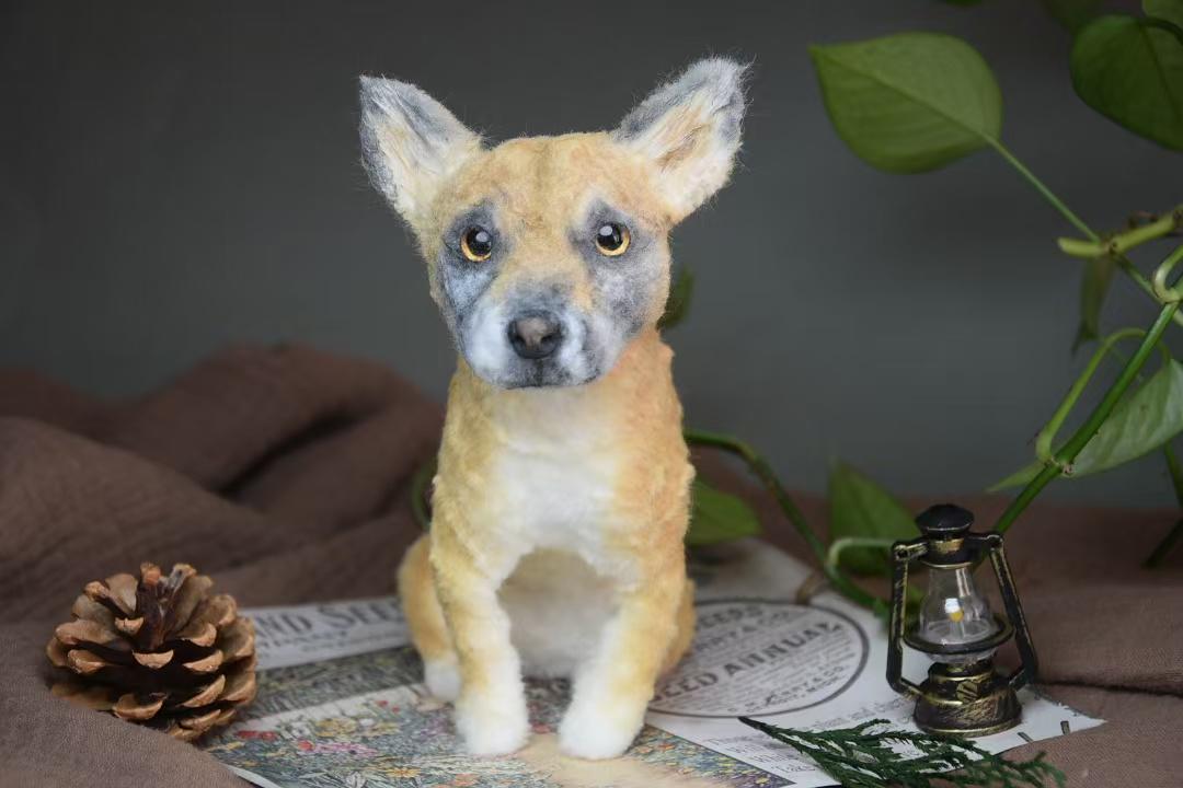 Custom Pet Replica Dog Plush,Photo of pet into custom stuffed animal,Handmade Pipe Cleaner Dollhouse Dog,Personalized Pet Plush Pet Memorial-8