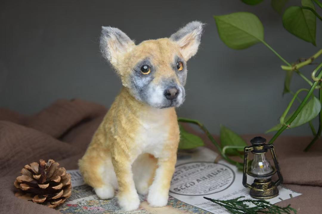 Custom Pet Replica Dog Plush,Photo of pet into custom stuffed animal,Handmade Pipe Cleaner Dollhouse Dog,Personalized Pet Plush Pet Memorial-8