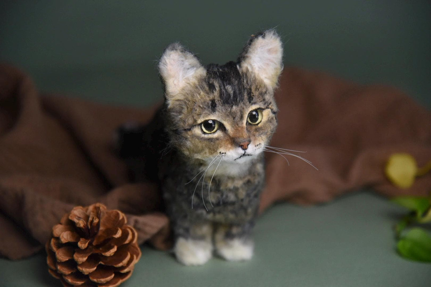 Custom Pet Replica cat Plush,Photo of pet into custom stuffed animal,Handmade Pipe Cleaner Dollhouse cat,Personalized Pet Plush Pet Memorial-1