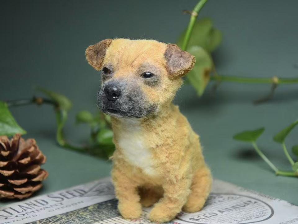 Custom Pet Replica Dog Plush,Photo of pet into custom stuffed animal,Handmade Pipe Cleaner Dollhouse Dog,Personalized Pet Plush Pet Memorial-6