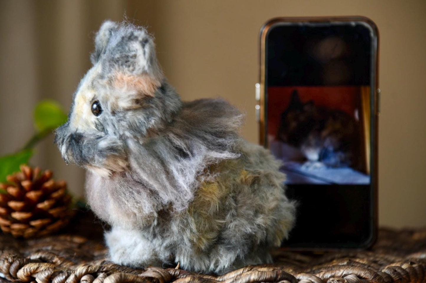 Custom Pet Replica, rabbit plush, Photo of pet into custom stuffed animal, Handmade Pipe Cleaner Dollhouse Dog , Personalized Pet Plush
