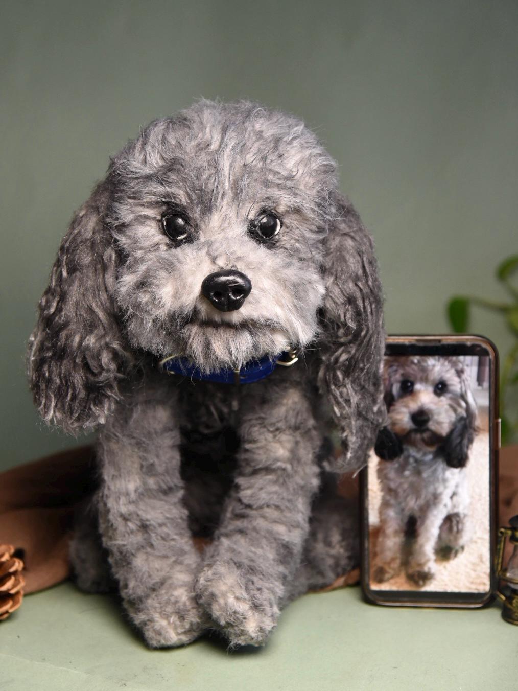 Custom Pet Replica Dog Plush,Photo of pet into custom stuffed animal,Handmade Pipe Cleaner Dollhouse Dog,Personalized Pet Plush Pet Memorial