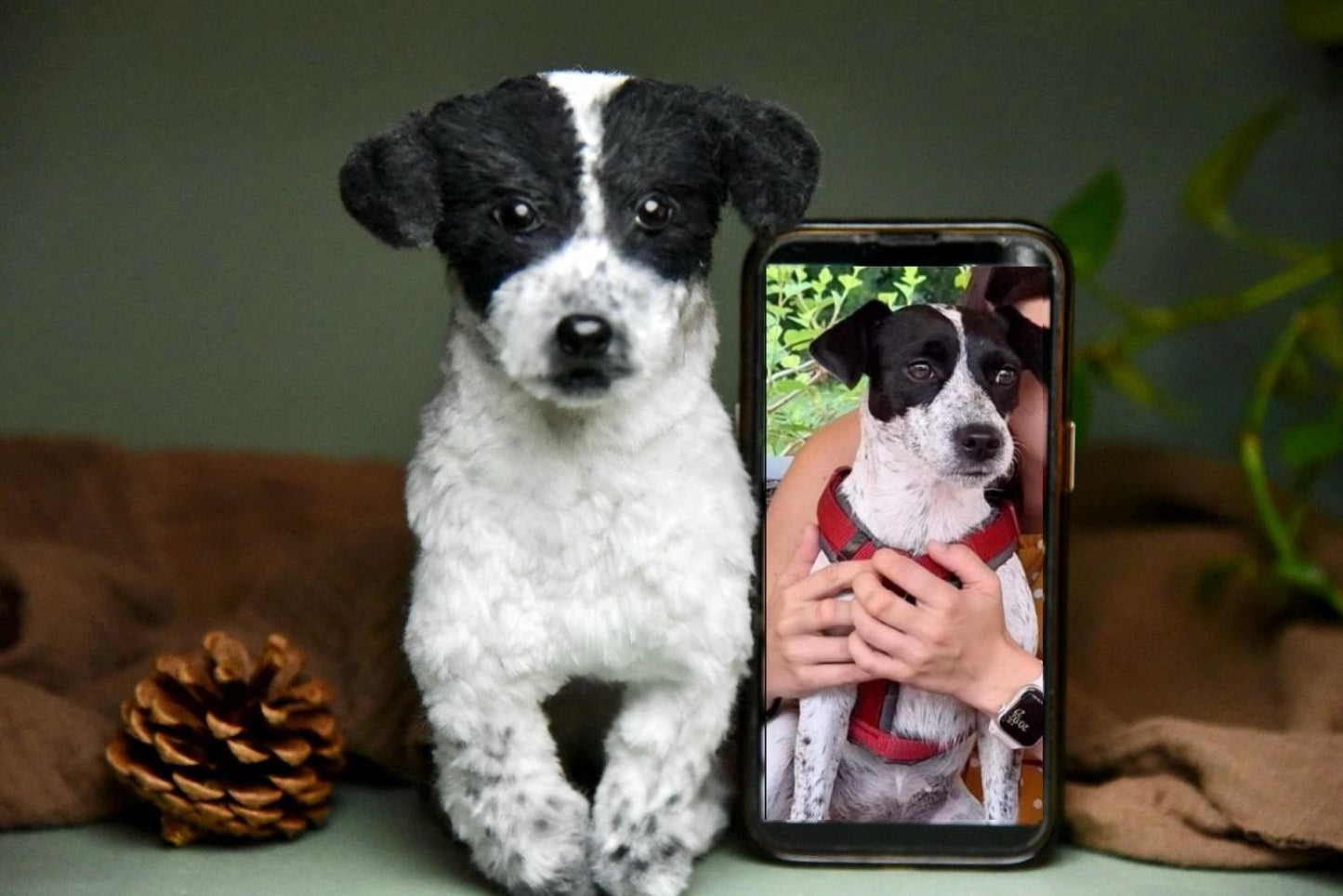 Custom Pet Replica Dog Plush,Photo of pet into custom stuffed animal,Handmade Pipe Cleaner Dollhouse Dog,Personalized Pet Plush Pet Memorial