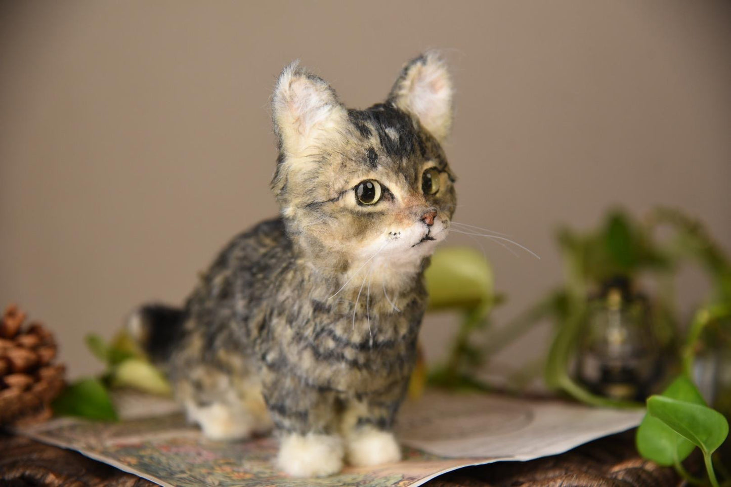 Custom Pet Replica cat Plush,Photo of pet into custom stuffed animal,Handmade Pipe Cleaner Dollhouse cat,Personalized Pet Plush Pet Memorial-1