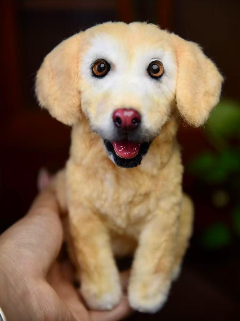 Custom Pet Replica, Labrador, Photo of pet into custom stuffed animal, Handmade Pipe Cleaner Dog, Personalized Pet Plush, pet Memorial