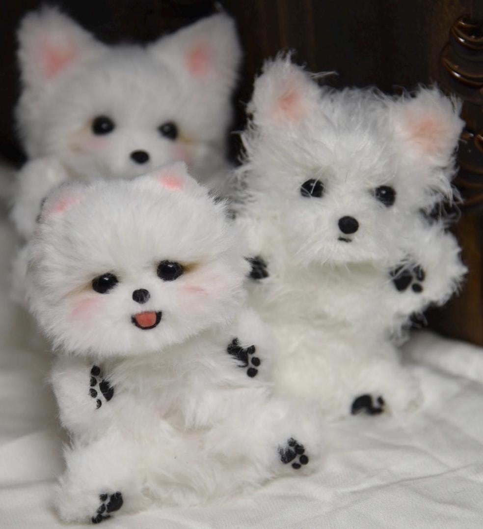 Pomeranian Plush Toy,chihuahua, Yorkshire Terrier Toy,Emotional Support, Dog Miniature, Dog Keychain,Realistic Pet Plush