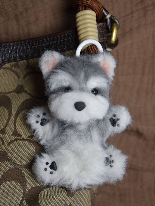 Dog Pendant Pomeranian spitz Realistic Posable Doll Pet Keychain Unique Miniature Pet Plush dollhouse Custom Pet Replica Schnauzer