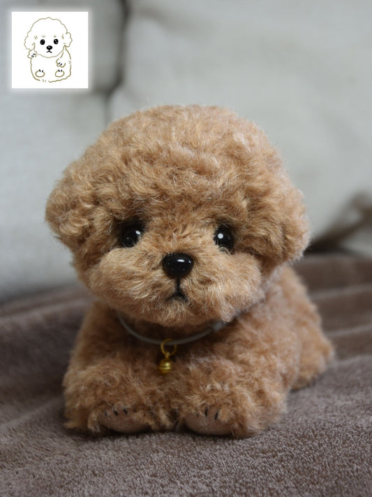 Chocolate Brownie Poodle Toy,Custom Pet Plush, Handmade Stuffed Poodle Doll, Realistic Plush Dog, Posable Collectible Doll Fun for All Ages