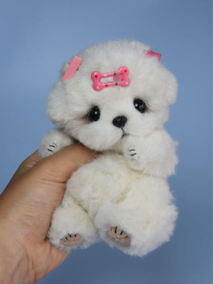 Realistic Handmade White Poodle Toy