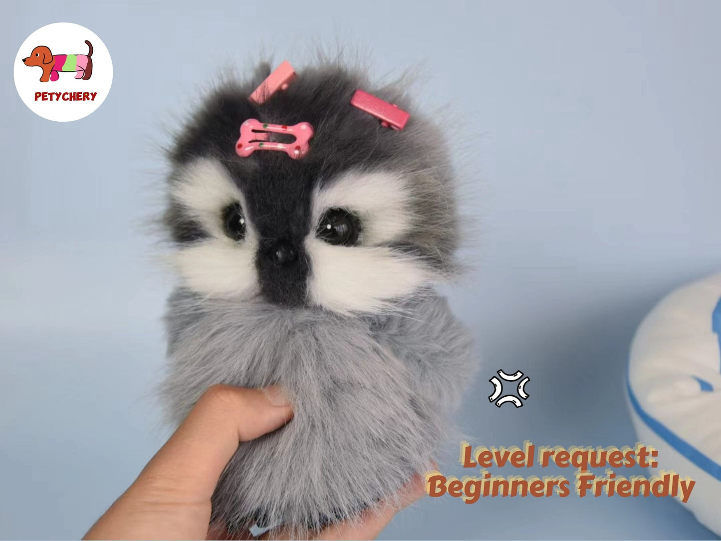 DIY Penguin Plush Kit with Video Tutorial,Stuffed Animal All-In-One Sewing Kit,Easy-to-Follow,Doll Making Pattern Material Kit Sewing Gift
