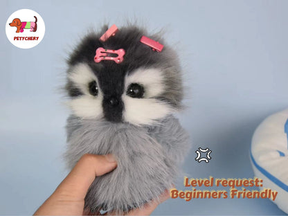 DIY Penguin Plush Kit with Video Tutorial,Stuffed Animal All-In-One Sewing Kit,Easy-to-Follow,Doll Making Pattern Material Kit Sewing Gift