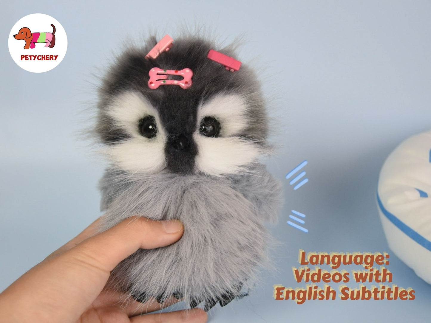 DIY Penguin Plush Kit with Video Tutorial,Stuffed Animal All-In-One Sewing Kit,Easy-to-Follow,Doll Making Pattern Material Kit Sewing Gift
