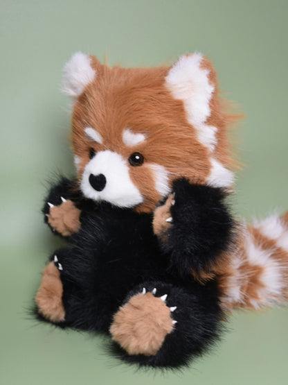 Realistic Stuffed Red Panda Toy, OOAK Handmade Weighted Plush Collectible Teddy Bear, Emotional Support,Cuddly Companion, Christmas Gifts