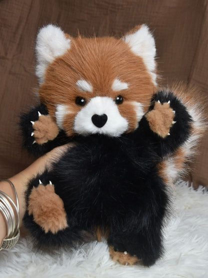 Realistic Stuffed Red Panda Toy, OOAK Handmade Weighted Plush Collectible Teddy Bear, Emotional Support,Cuddly Companion, Christmas Gifts