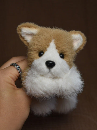 A Lying Down Corgi,Custom Your Own Corgi Toy, Handmade Stuffed Corgi Doll, Realistic Plush Dog, Posable Collectible Doll Fun for All Ages