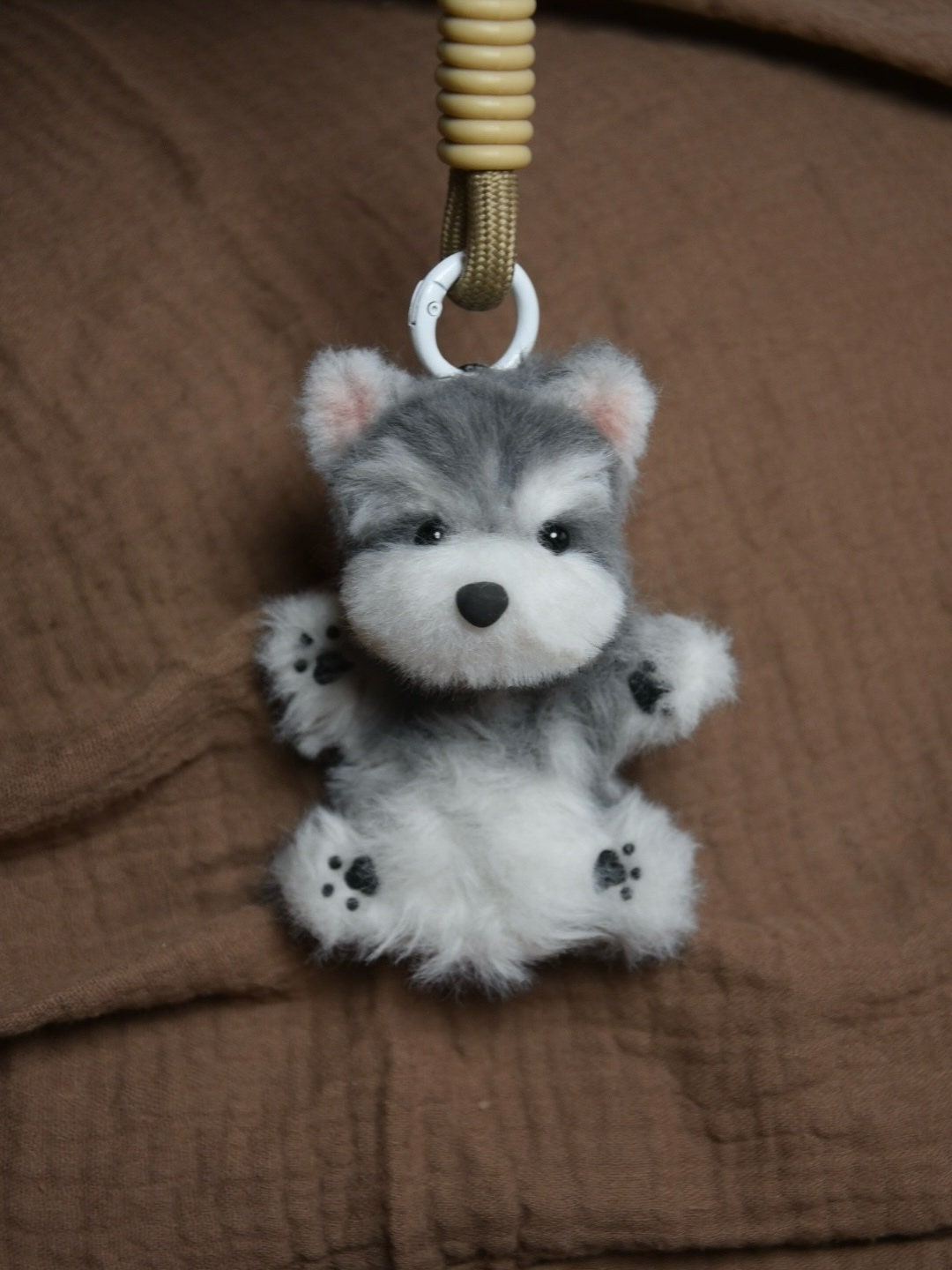 Dog Pendant Pomeranian spitz Realistic Posable Doll Pet Keychain Unique Miniature Pet Plush dollhouse Custom Pet Replica Schnauzer