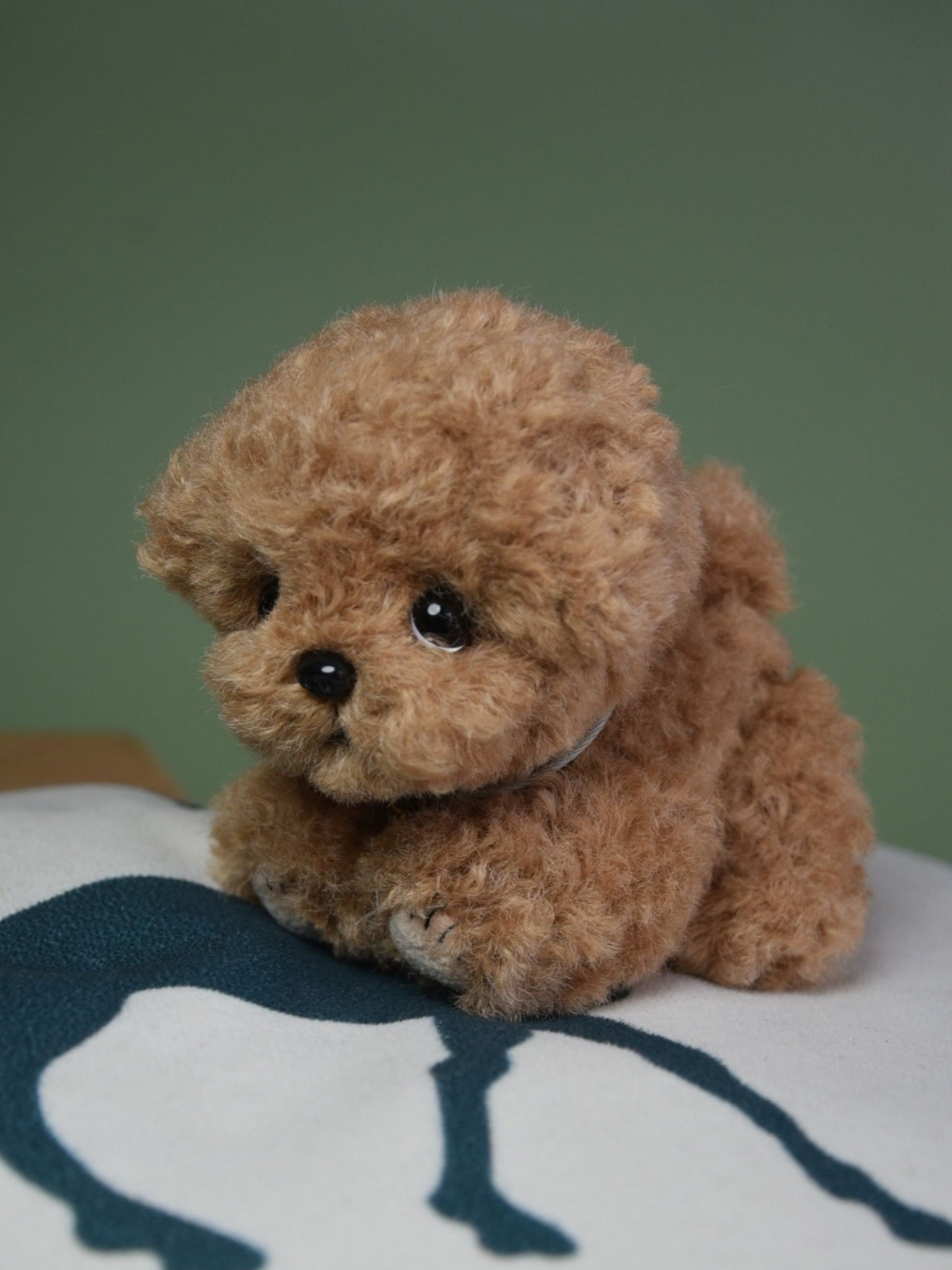 Chocolate Brownie Poodle Toy,Custom Pet Plush, Handmade Stuffed Poodle Doll, Realistic Plush Dog, Posable Collectible Doll Fun for All Ages
