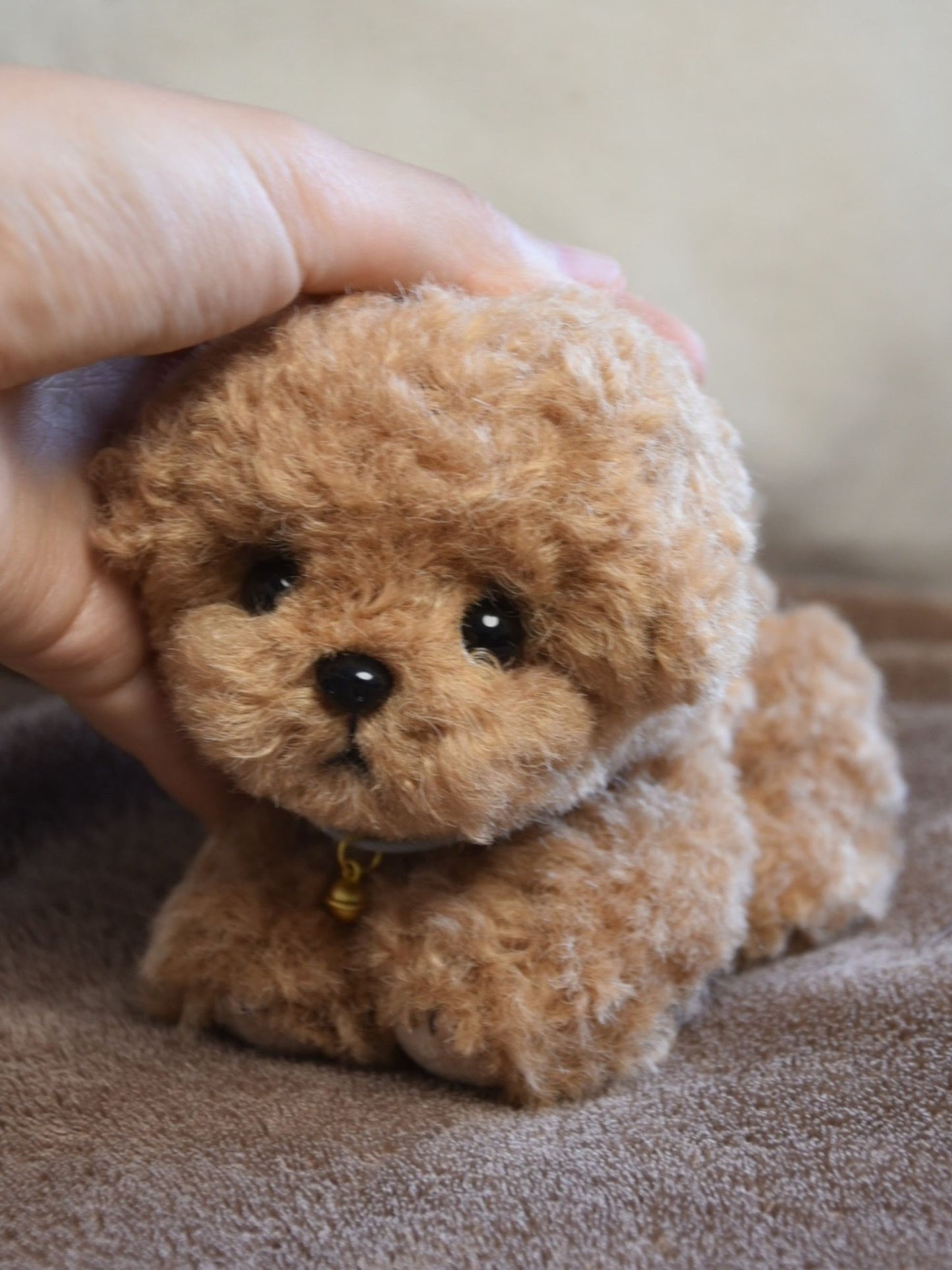 Chocolate Brownie Poodle Toy,Custom Pet Plush, Handmade Stuffed Poodle Doll, Realistic Plush Dog, Posable Collectible Doll Fun for All Ages