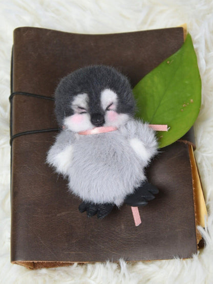 Tiny Penguin Toy, Doll House Doll for Blythe Ob11/Barbie/Bjd Doll, Pocket-Sized Antarctic Toy,Handmade Plush Toy,Dollhouse Miniature Pets