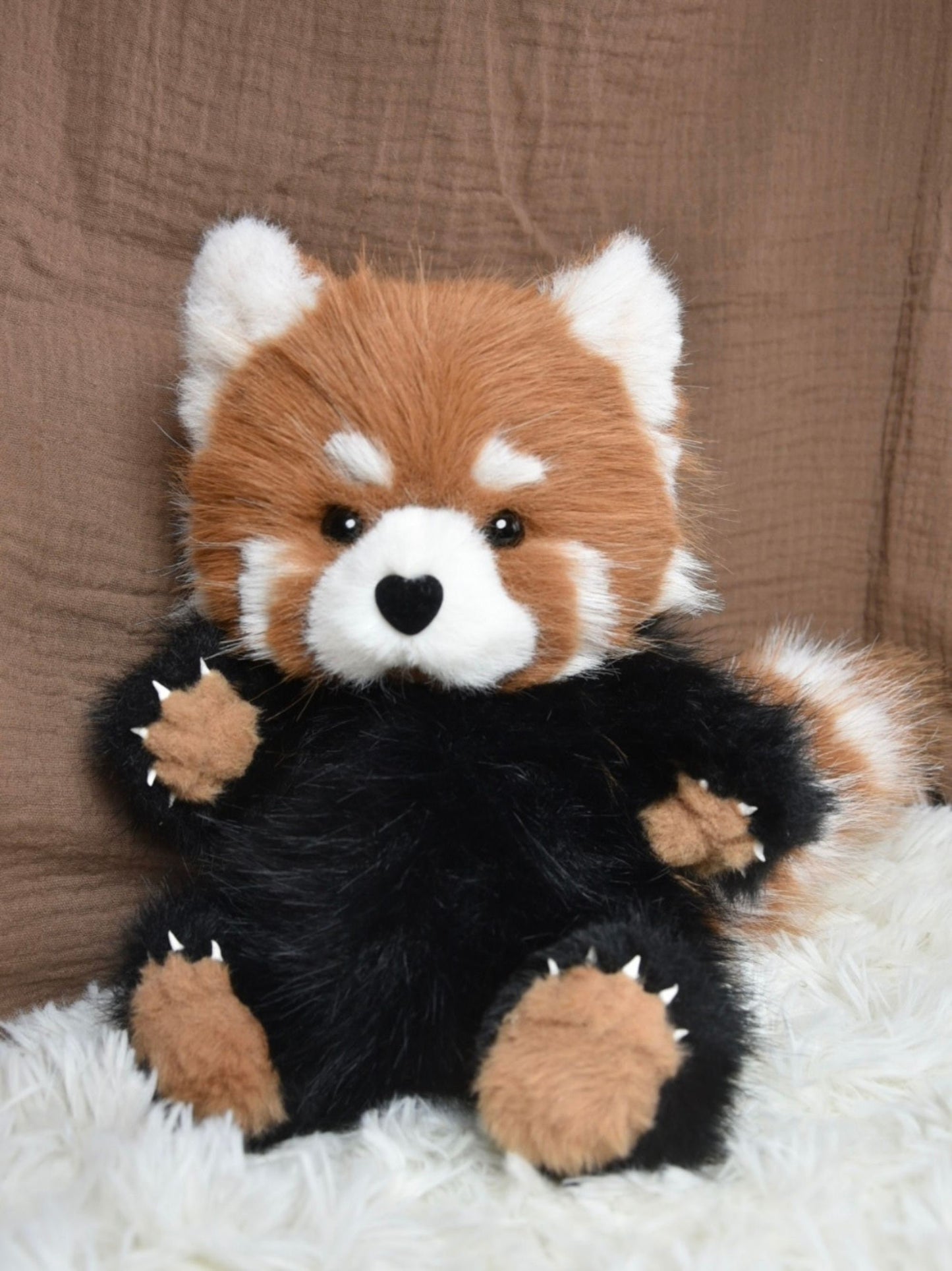 Realistic Stuffed Red Panda Toy, OOAK Handmade Weighted Plush Collectible Teddy Bear, Emotional Support,Cuddly Companion, Christmas Gifts