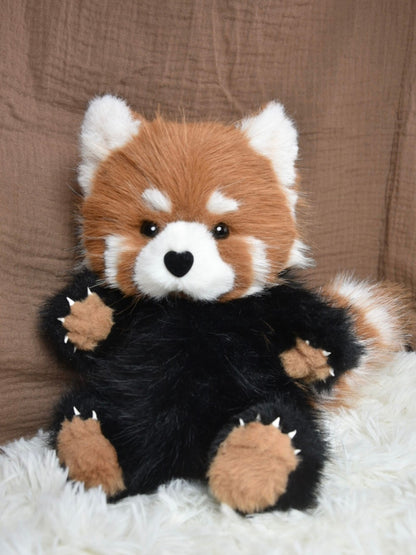 Realistic Stuffed Red Panda Toy, OOAK Handmade Weighted Plush Collectible Teddy Bear, Emotional Support,Cuddly Companion, Christmas Gifts