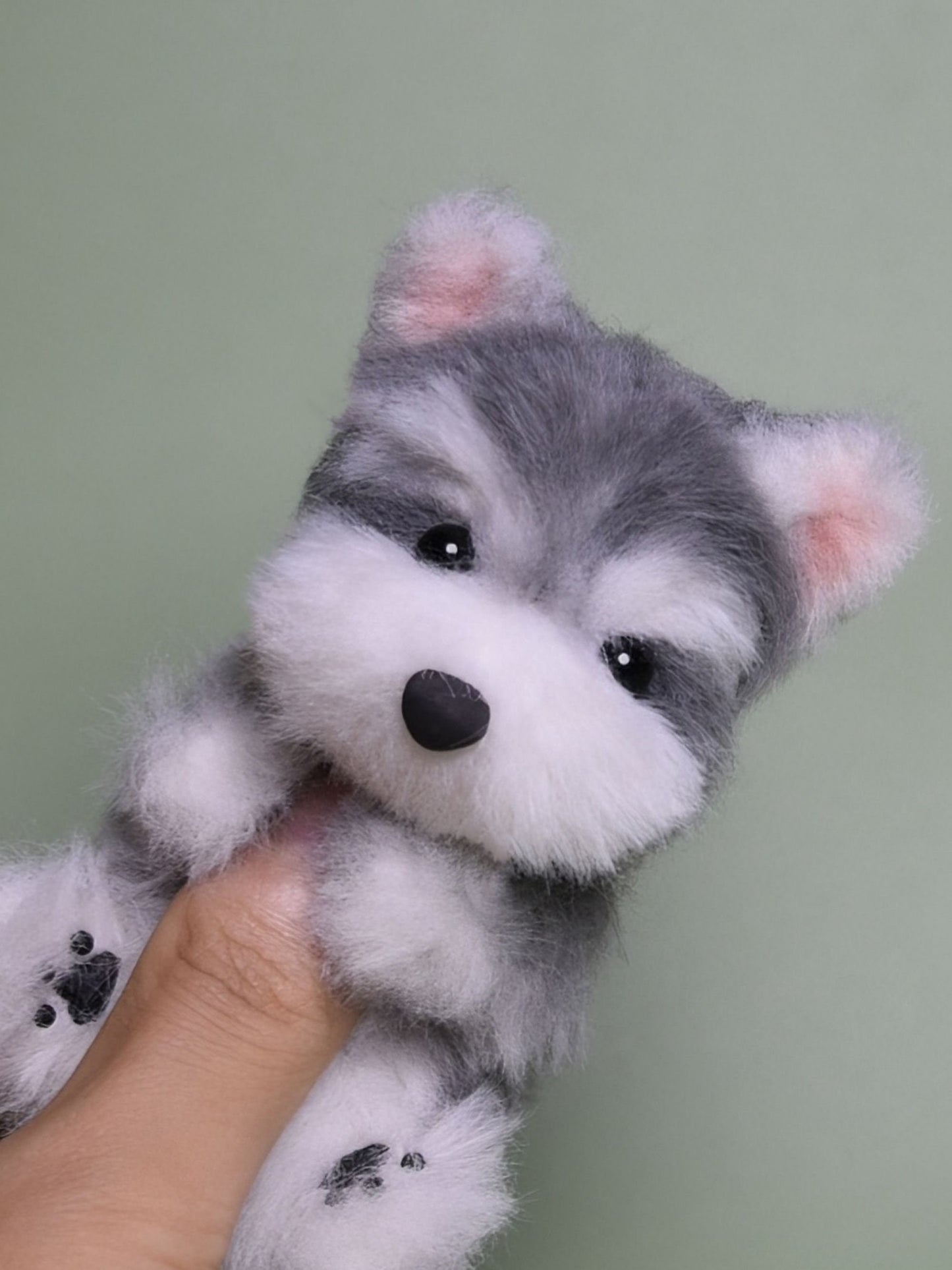 Schnauzer Miniature Plush Toy,Emotional Support, Dog Miniature,Doll House Toys Blythe Ob11/Barbie/Bjd Doll Dog Keychain Realistic Pet Plush