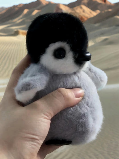 Pingüinos perdidos en el desierto, muñeco de pingüino de peluche hecho a mano, color personalizado, muñeco articulado coleccionable, peluches realistas, regalos de Navidad.