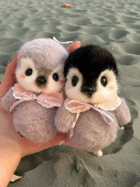 Penguins Lost in the Desert,Handmade Stuffed Penguin Doll,Custom Color,Posable Collectible Doll Fun,Realistic plush animals, Christmas Gifts