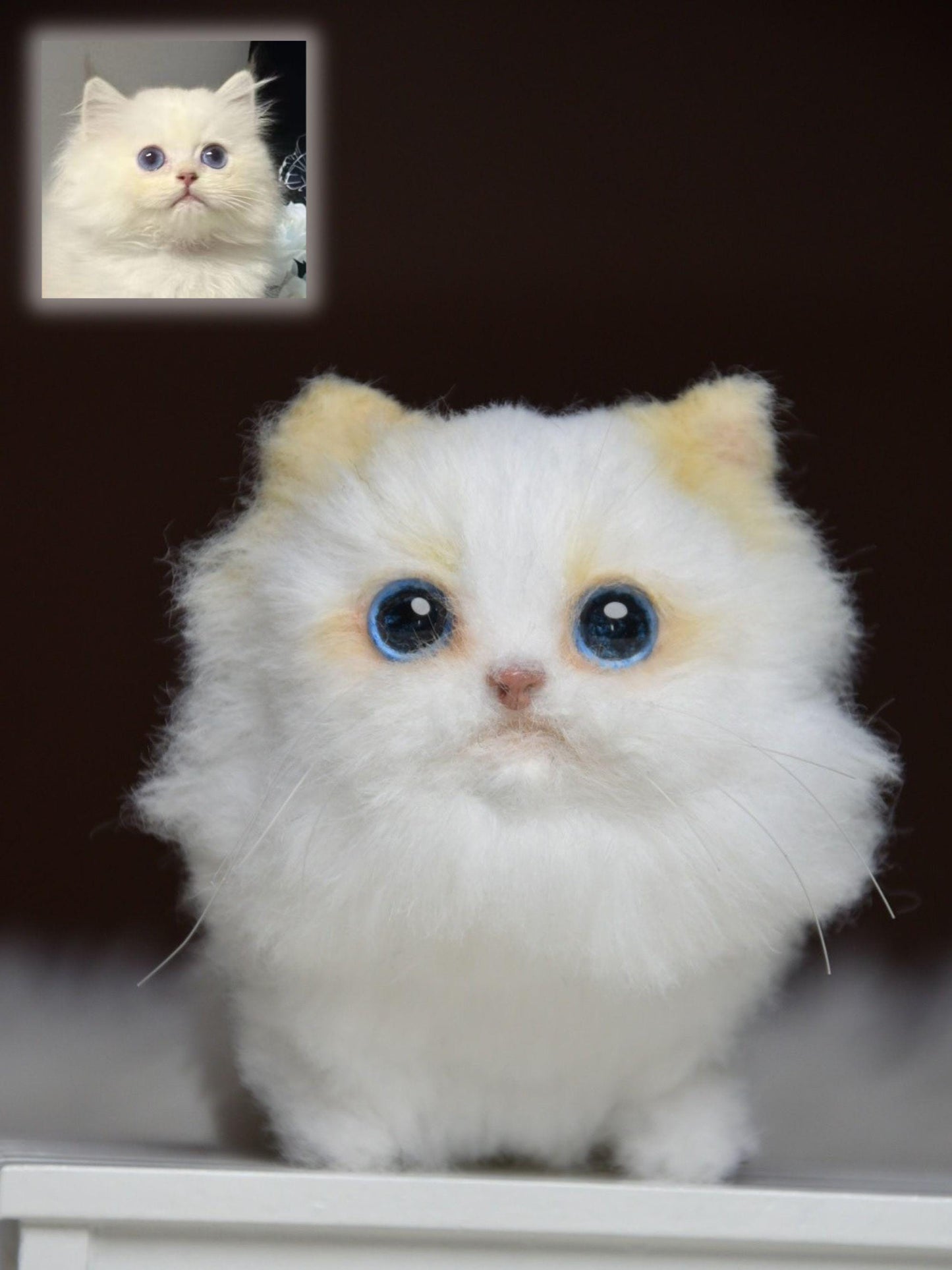 Custom Pet Replica Cat Plush,Miniature Cat Toys,Photo of pet into stuffed animal,Handmade Pipe Cleaner Dollhouse Cat,Personalized Pet Plush