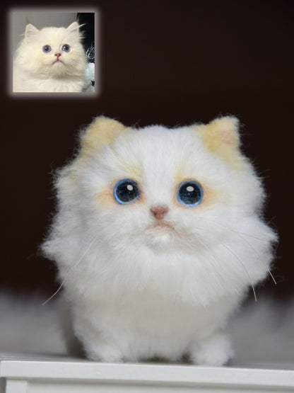 Custom Pet Replica Cat Plush,Miniature Cat Toys,Photo of pet into stuffed animal,Handmade Pipe Cleaner Dollhouse Cat,Personalized Pet Plush