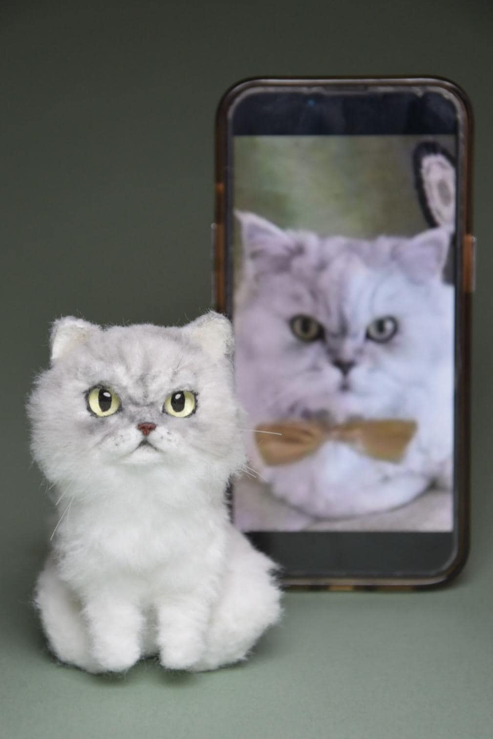 Custom Pet Replica cat Plush,Photo of pet into custom stuffed animal,Handmade Pipe Cleaner Dollhouse Dog,Personalized Pet Plush Pet Memorial-1