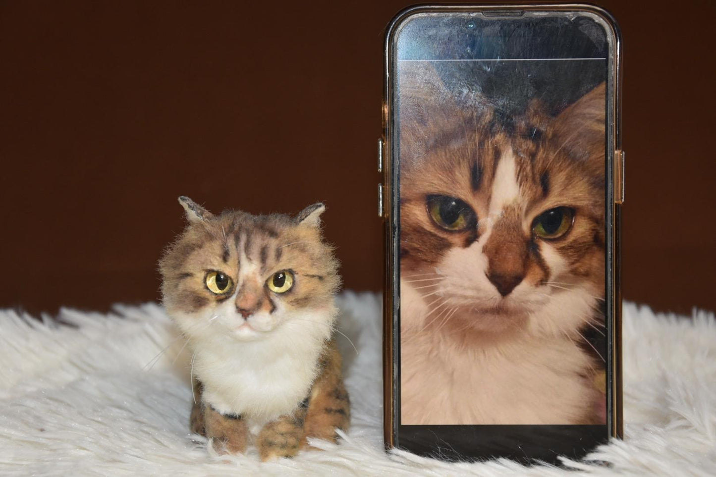 Custom Pet Replica cat Plush,Photo of pet into custom stuffed animal,Handmade Pipe Cleaner Dollhouse Dog,Personalized Pet Plush Pet Memorial-1