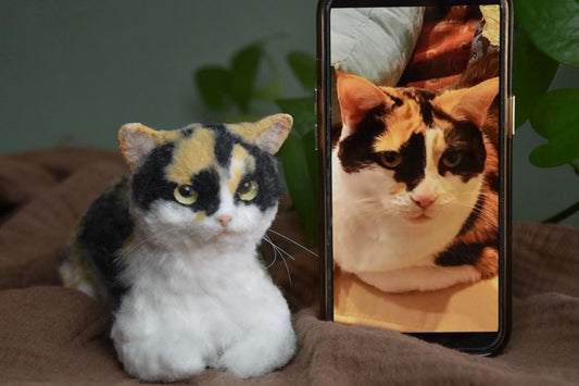 Custom Pet Replica cat Plush,Photo of pet into custom stuffed animal,Handmade Pipe Cleaner Dollhouse cat,Personalized Pet Plush Pet Memorial-3